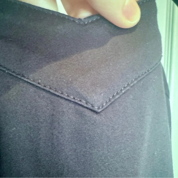 H&M Navy Blue Striped Empire Waist Sleeveless Strap Ruffle Geo Mini Dress Sz  12 - Picture 4 of 12